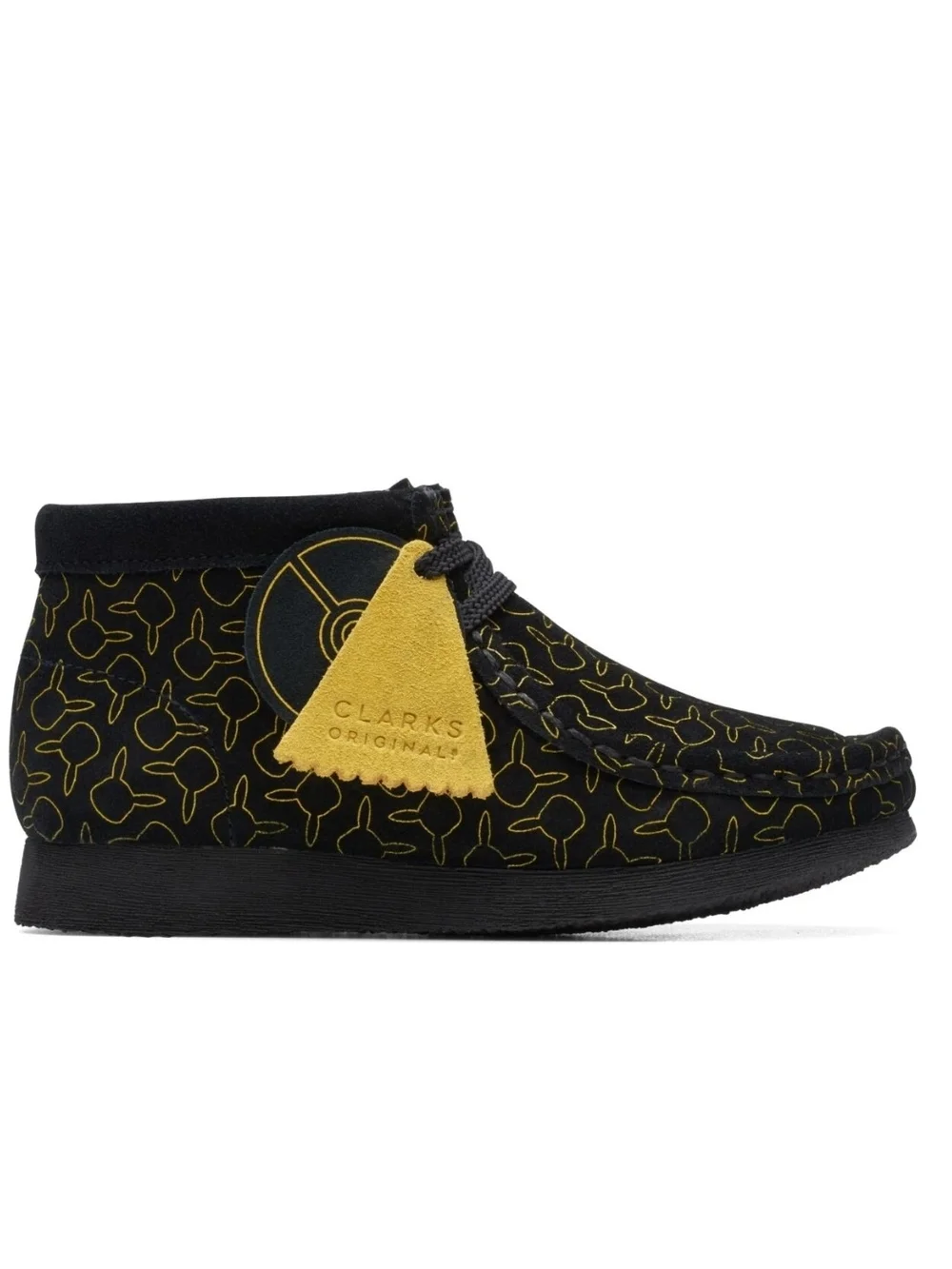 Clarks Kids Black & Yellow Wallabee Sneaker Boot